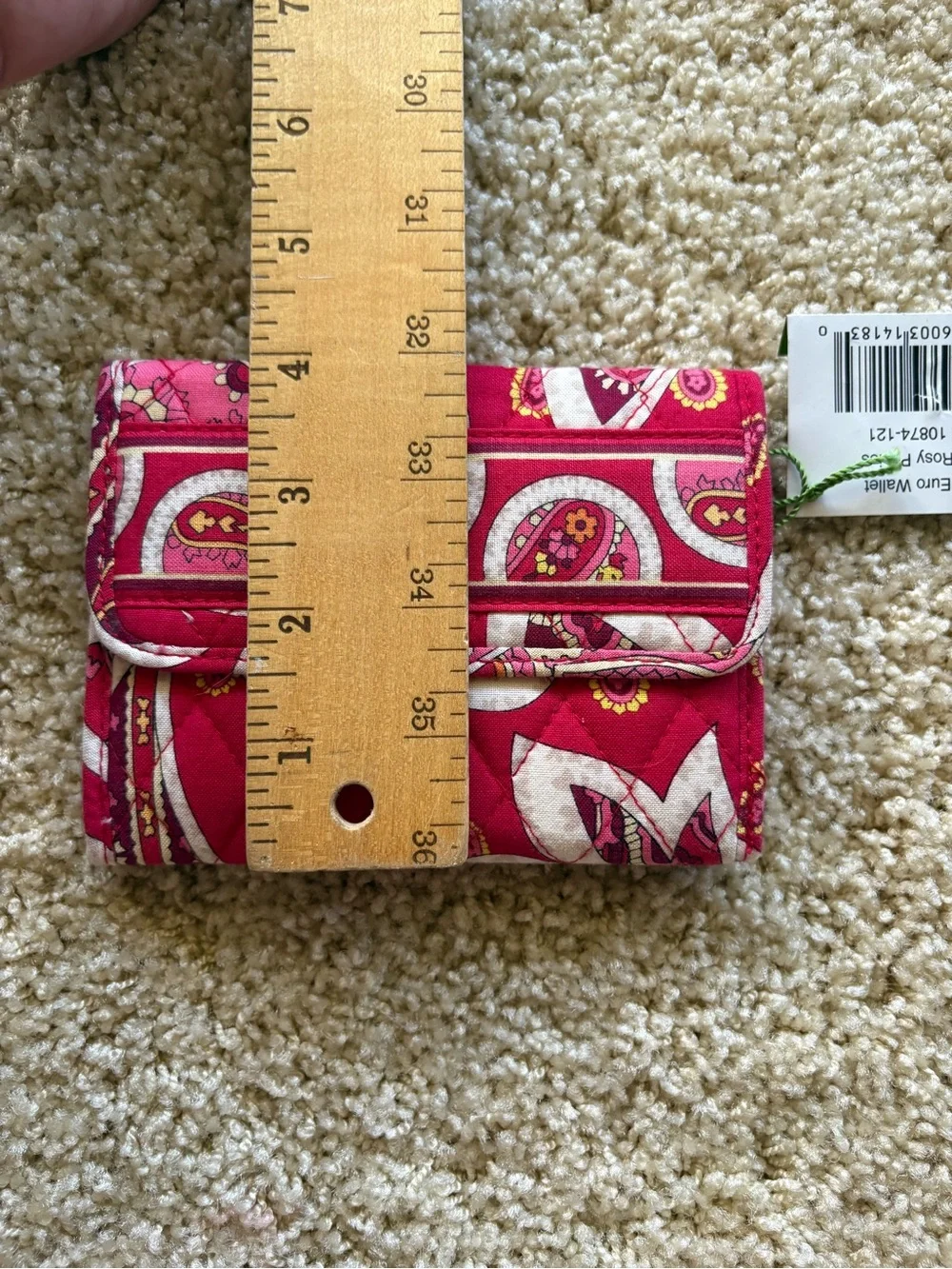 Vera‎ Bradley Rosy Posies Euro Wallet Pink Quilted Floral NWT